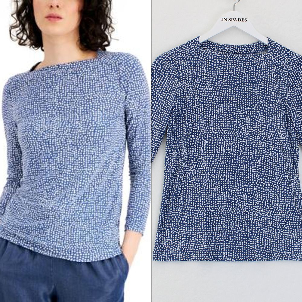 Anne Klein Anne Klein Printed Square Neck Blue Jayanne Wht